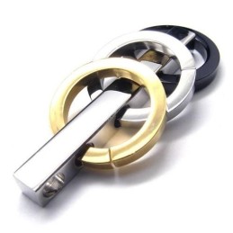 Herrehalskæde Med Tre Ringe I Ren Titanium @