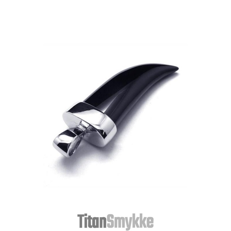 Herre Halskæde Med Ren Titanium Onyx Vedhæng Herre Halskæde Med Ren Titanium Onyx Vedhæng