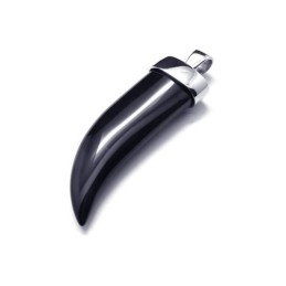 Herre Halskæde Med Ren Titanium Onyx Vedhæng