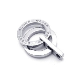 Herrehalskæde Med Vedhæng I Sølv Og Ren Titanium (Ny)