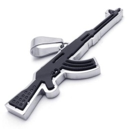 Herrehalskæde Med Vedhæng I Ren Titanium, Ak47 Riffel