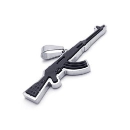 Herrehalskæde Med Vedhæng I Ren Titanium, Ak47 Riffel