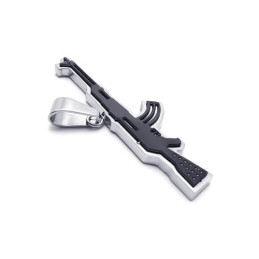 Herrehalskæde Med Vedhæng I Ren Titanium, Ak47 Riffel