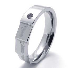 Elegant Form Farve Glans Holdbar I Brug Titaniumring