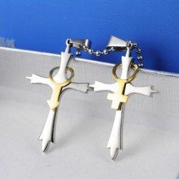 Titanium Kors Halskæde Vedhæng Til Mænd Og Kvinder Med Mandlige Og Kvindelige Symboler