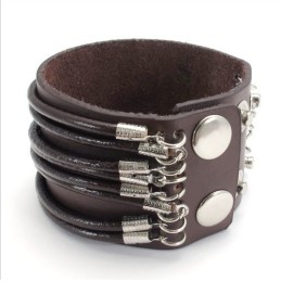 Dygtig Fremstilling Delikate Farver Pålidelig Kvalitet Titanium Læderarmbånd