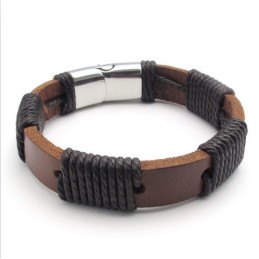 Behændigt Design Smukt I Farver Pålidelig Kvalitets Titanium Læderarmbånd