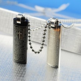 Bibeltekst Kæreste Lovers Titanium Halskæde Vedhæng