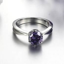Sælger Godt Over Hele Verden Kvindelig Titaniumring Med Lilla Diamant