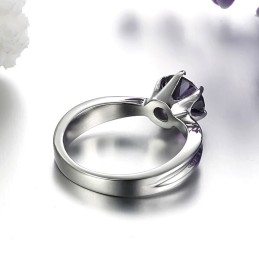 Sælger Godt Over Hele Verden Kvindelig Titaniumring Med Lilla Diamant