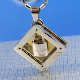 Wow Love Sweetheart Lock Titanium Halskæde Vedhæng