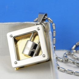 Wow Love Sweetheart Lock Titanium Halskæde Vedhæng