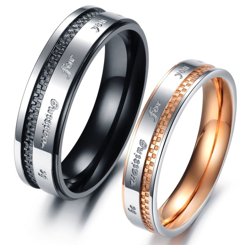 At Nyde Et Højt Omdømme I Ind- Og Udland Gitter Titanium Ring Til Elskere