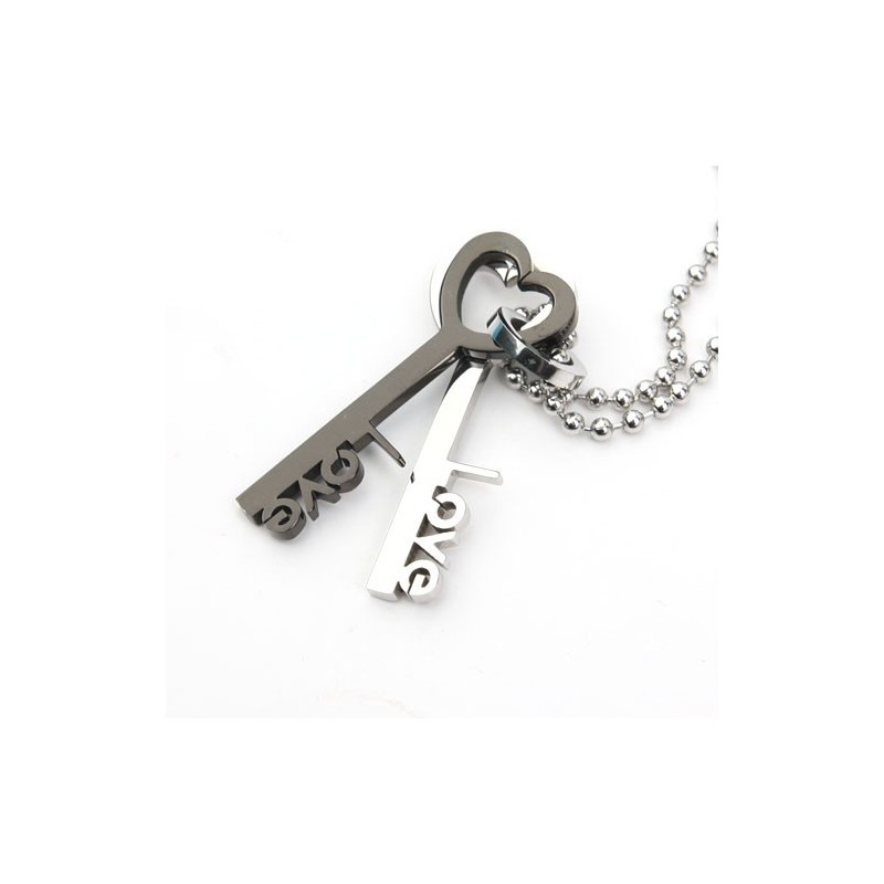 Kærlighedsnøgle Kæreste Lovers Titanium Halskæde Vedhæng Kærlighedsnøgle Kæreste Lovers Titanium Halskæde Vedhæng