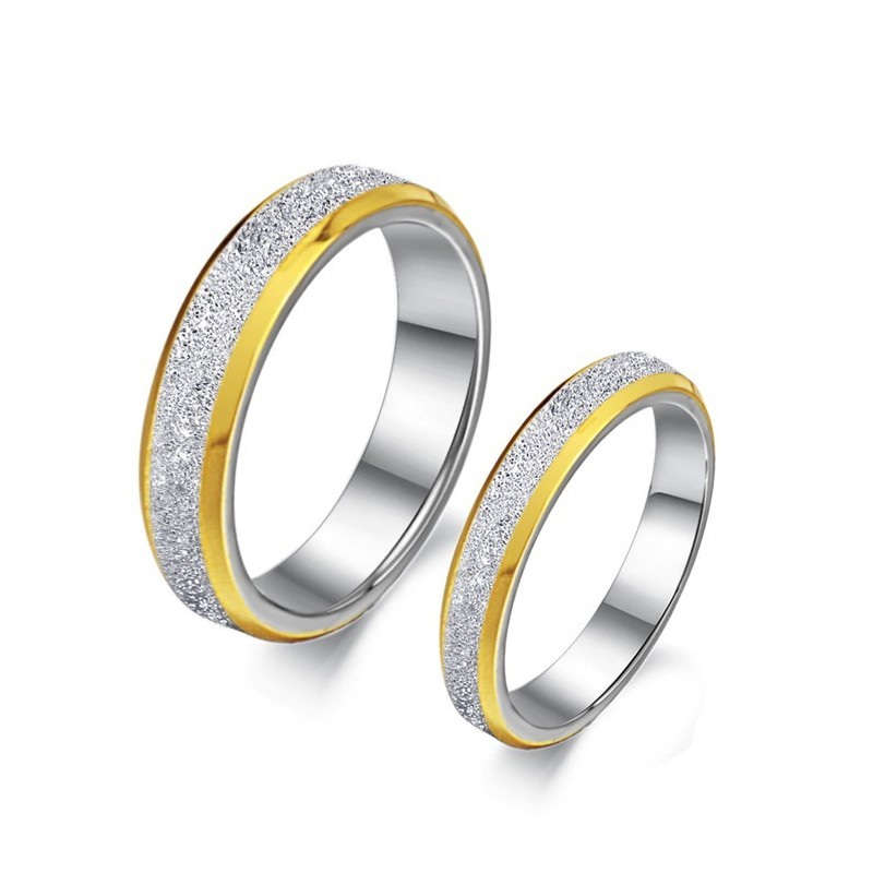 Fremragende Kvalitet Scrub Titanium Ring Til Elskere