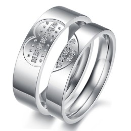 Høj Kvalitet Kæreste Titanium Ring Til Elskere Med Rhinsten