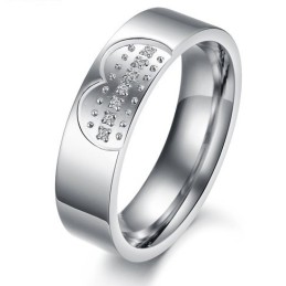 Høj Kvalitet Kæreste Titanium Ring Til Elskere Med Rhinsten
