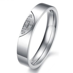 Høj Kvalitet Kæreste Titanium Ring Til Elskere Med Rhinsten
