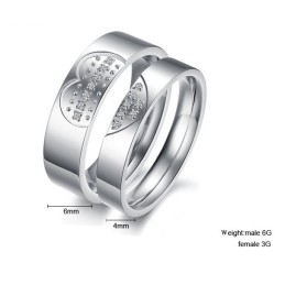 Høj Kvalitet Kæreste Titanium Ring Til Elskere Med Rhinsten
