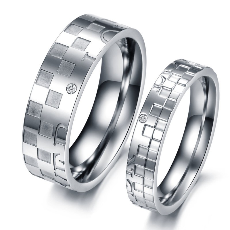 Sælger Godt Over Hele Verden Puzzle Titanium Ring Til Elskere