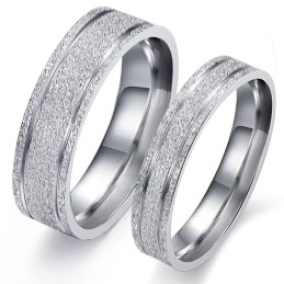 Holdbar I Brug Perlesand Titanium Ring Til Elskere