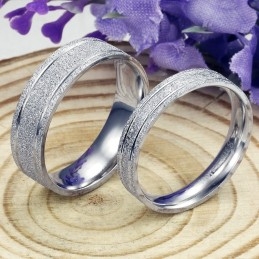 Holdbar I Brug Perlesand Titanium Ring Til Elskere