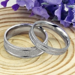 Holdbar I Brug Perlesand Titanium Ring Til Elskere