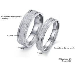 Holdbar I Brug Perlesand Titanium Ring Til Elskere