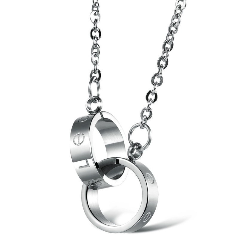 Komplet I Specifikationer Kvindelig Fase Ring Titanium Halskæde Komplet I Specifikationer Kvindelig Fase Ring Titanium Halskæde
