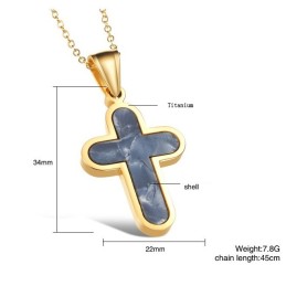 Nem At Bruge Titanium Kors Halskæde Til Kvinder