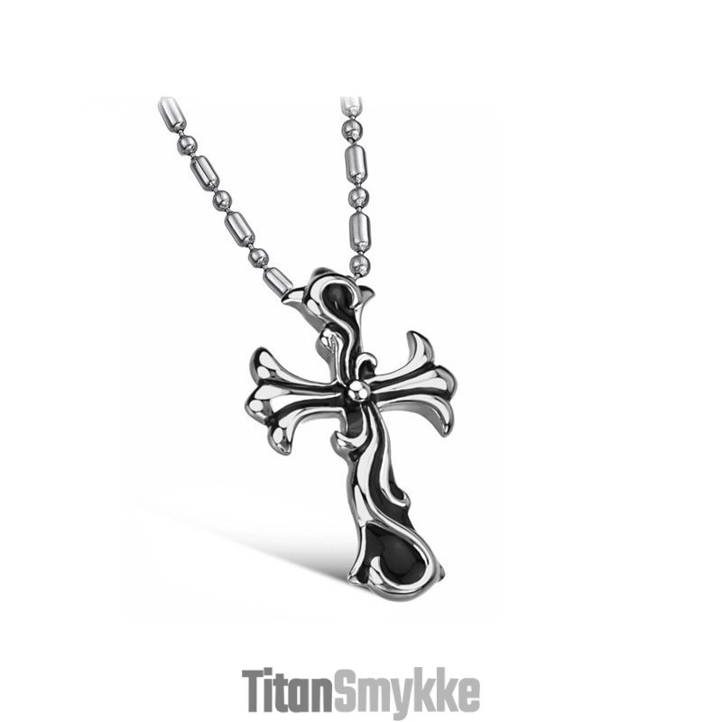 Høj Kvalitet Titanium Halskæde Til Mænd Med Kors