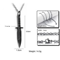 Nem At Bruge Dagger Titanium Halskæde