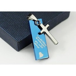 Kærlighedskæreste Titanium Halskæde Korsvedhæng