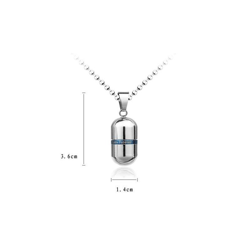 Love Forever Sølv Halskæde I Ren Titanium Med Pillevedhæng Love Forever Sølv Halskæde I Ren Titanium Med Pillevedhæng