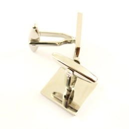 Titanium Og Sort Ip-Belagte Firkantede Manchetknapper Med Blade