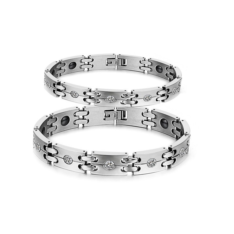 Stabil Kvalitet Sundhed Titanium Armbånd Til Elskere Med Rhinsten Stabil Kvalitet Sundhed Titanium Armbånd Til Elskere Med Rhinsten