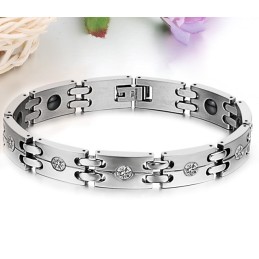 Stabil Kvalitet Sundhed Titanium Armbånd Til Elskere Med Rhinsten