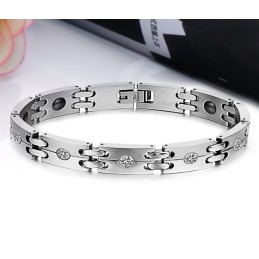 Stabil Kvalitet Sundhed Titanium Armbånd Til Elskere Med Rhinsten