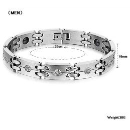Stabil Kvalitet Sundhed Titanium Armbånd Til Elskere Med Rhinsten