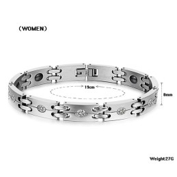 Stabil Kvalitet Sundhed Titanium Armbånd Til Elskere Med Rhinsten