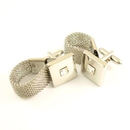 Specielt Designede Titanium Manchetknapper Med Diamanter