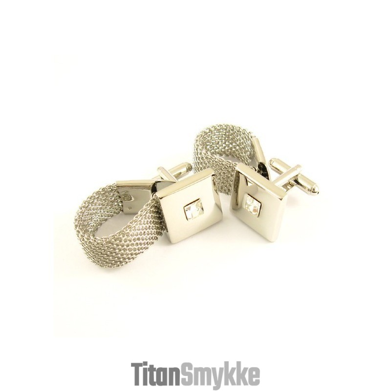 Specielt Designede Titanium Manchetknapper Med Diamanter