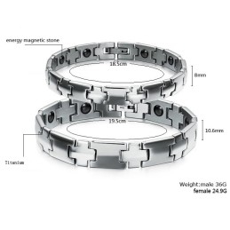 Nem At Bruge Sundheds Titanium Armbånd Til Elskere