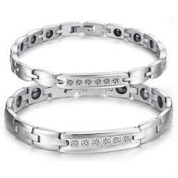 Pålidelig Kvalitets Sundhed Titanium Lodestone Armbånd Til Elskere Med Rhinsten