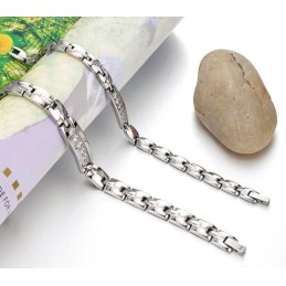 Pålidelig Kvalitets Sundhed Titanium Lodestone Armbånd Til Elskere Med Rhinsten