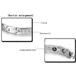 Pålidelig Kvalitets Sundhed Titanium Lodestone Armbånd Til Elskere Med Rhinsten