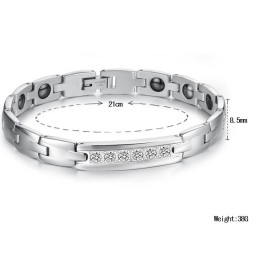 Pålidelig Kvalitets Sundhed Titanium Lodestone Armbånd Til Elskere Med Rhinsten