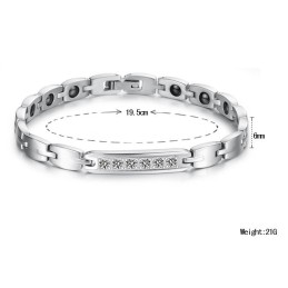 Pålidelig Kvalitets Sundhed Titanium Lodestone Armbånd Til Elskere Med Rhinsten