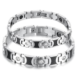 Titanium Armbånd Af Overlegen Kvalitet Til Elskere Med Rhinsten