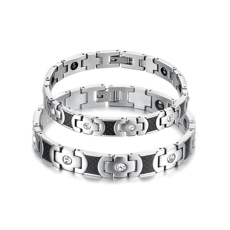 Titanium Armbånd Af Overlegen Kvalitet Til Elskere Med Rhinsten